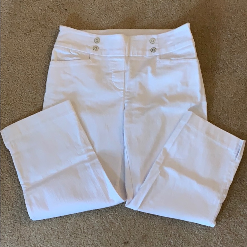 White capris. Pull on, perfectly white! Reitman’s